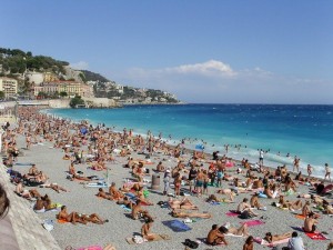 Busy Beach in Summer